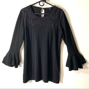 WHBM Back Bell Sleeve Lace Sweater Tunic Dress
